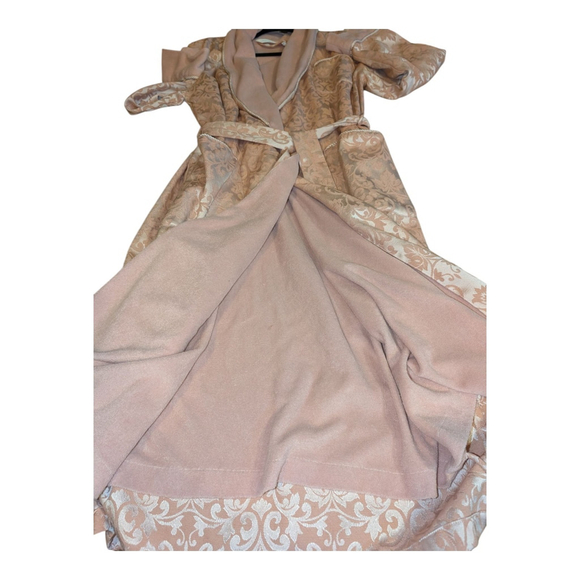 Victoria's Secret Dusty Pink Satin Medallion Belted Midi Robe XS Cozy - Picture 5 of 8